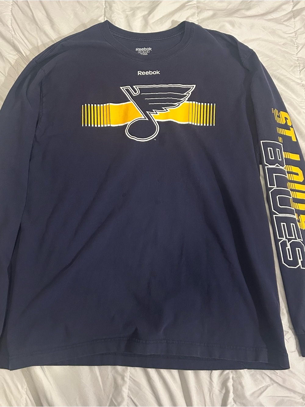 Reebok St. Louis Blues NHL Long Sleeve Shirt Men’s XL Navy Hockey